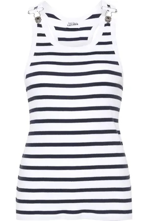 Jean Paul Gaultier Ribbed striped tank top