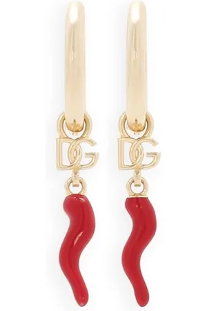 Dolce & Gabbana DG horn drop hoop earrings