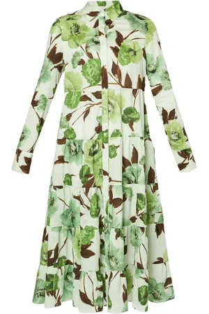 Erdem Floral-print long-sleeved midi dress
