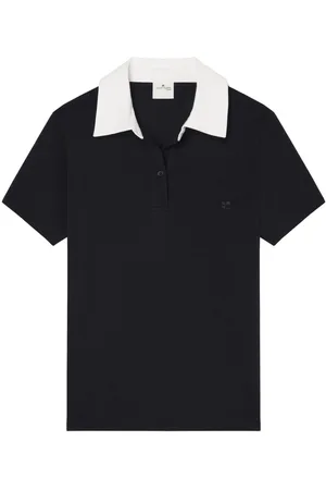 Courrèges Contrasting collar cotton blend polo