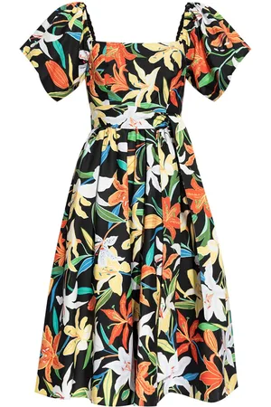 Kate Spade Floral-print square-neck midi dress
