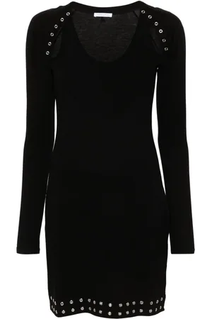 Patrizia Pepe Eyelet-detailed jersey minidress