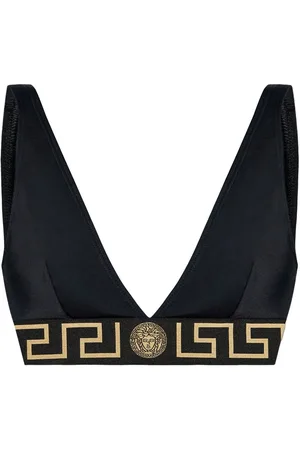 VERSACE Logo-underband bikini top