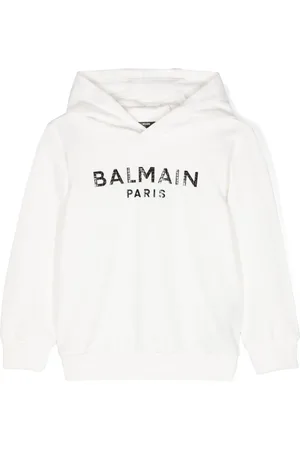 Balmain Logo-appliqué cotton hoodie