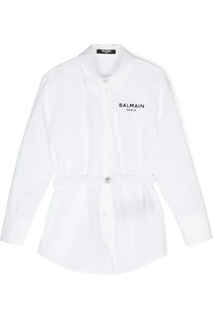 Balmain Flocked-logo cotton shirt