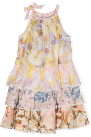 ZIMMERMANN Floral tiered cotton dress