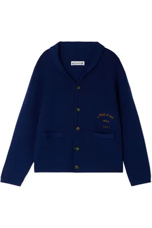 BONPOINT Slogan-embroidered wool cardigan