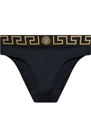 VERSACE Logo-waistband bikini bottoms