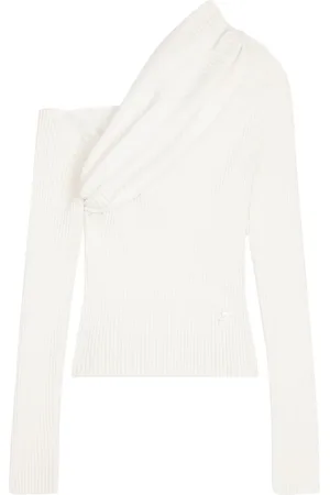 Courrèges Logo-embroidered ribbed jumper