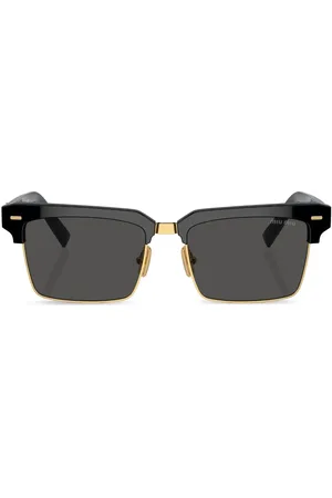 Miu Miu Logo-lettering square-frame sunglasses