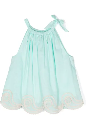 ZIMMERMANN Pleated halterneck cotton blouse