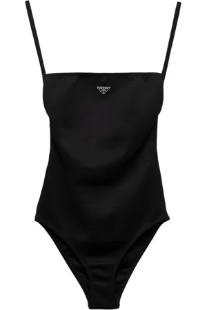 Prada Triangle-logo open-back swimsuit