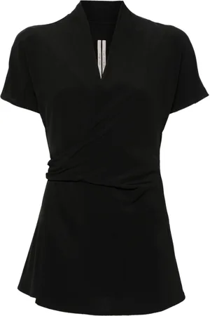 Rick Owens Laura crepe wrap blouse