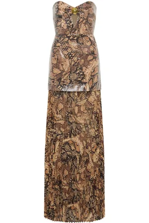 Rebecca Vallance Bellis snakeskin-print strapless gown