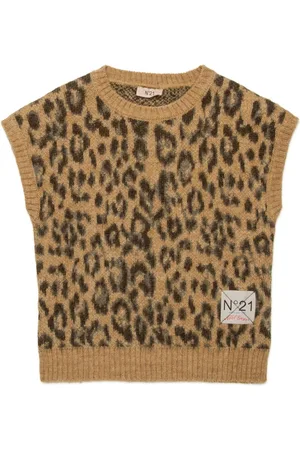 Nº21 Leopard jacquard vest