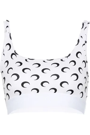Marine Serre Crescent Moon-print crop top