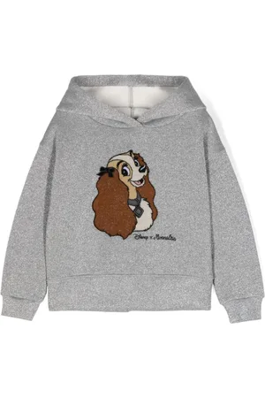 MONNALISA X Disney Lady & The Tramp lurex hoodie