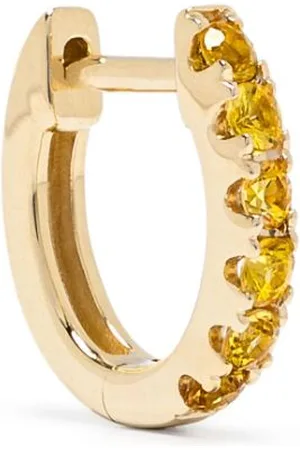 Roxanne First 14kt yellow Huggie yellow-sapphires single earring