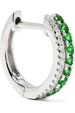 Roxanne First 14kt white gold Row garnet single earrings