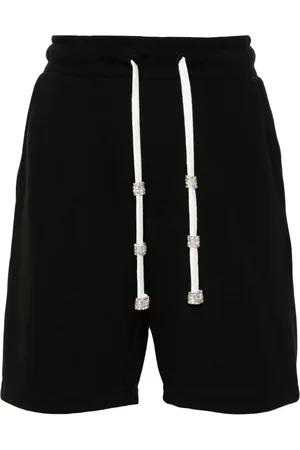 LOULOU Crystal-embellished track shorts
