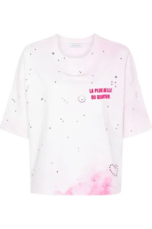 LOULOU Crystal-embellished washed T-shirt