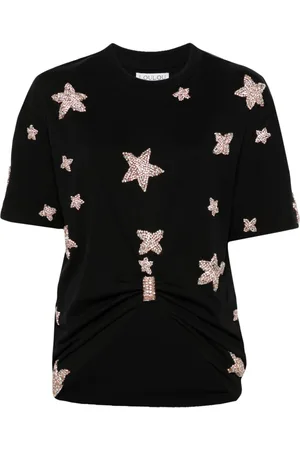LOULOU Crystal-embellished cotton T-shirt