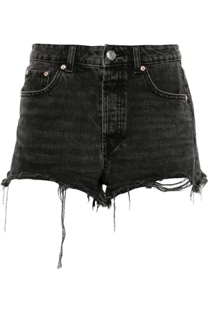 LOULOU Rhinestone-embellish denim shorts