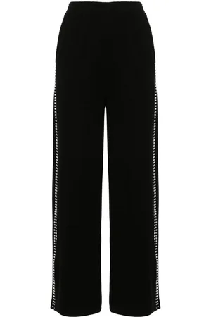 LOULOU Rhinestone-embellished cotton track pants