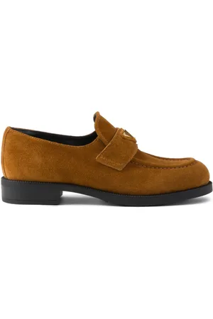 Prada Triangle-logo suede loafers