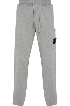 Stone Island Compass-badge mélange tapered trousers
