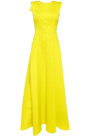 Saiid Kobeisy Floral-embroidered neoprene gown