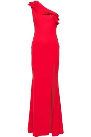 Ana Radu Ruffle-detail one-shoulder dress