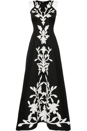 Saiid Kobeisy Floral-embroidered neoprene gown