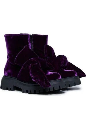 Nº21 Bow-detailing velvet ankle boots