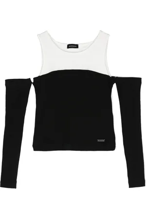 MONNALISA Cold-shoulder ribbed top
