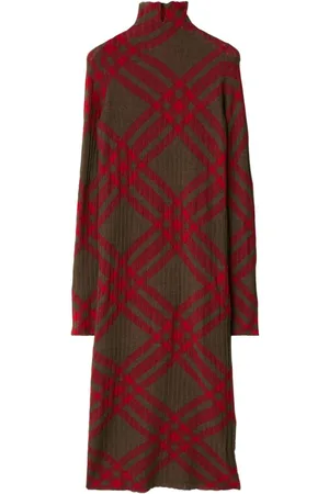 Burberry Checkered wool blend shift dress