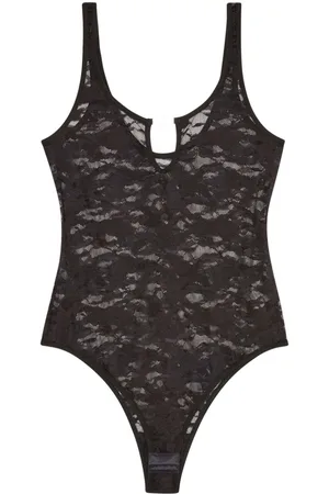 Diesel Logo-plaque lace bodysuit