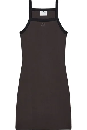 Courrèges Contrast-trim cotton mini dress