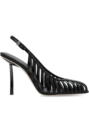 LE SILLA Cage leather 100mm sling back pumps