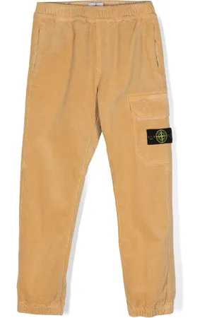 Stone Island Compass-badge corduroy tapered trousers