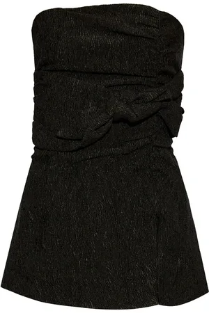 Ganni Knot-detailing strapless top