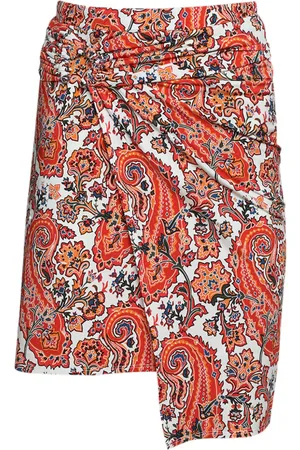 Paco rabanne Jupe gathered-detail paisley-print skirt
