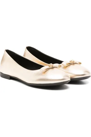 VERSACE Medusa-plaque leather ballerina shoes