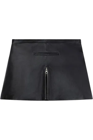 Courrèges Zip-detail leather miniskirt