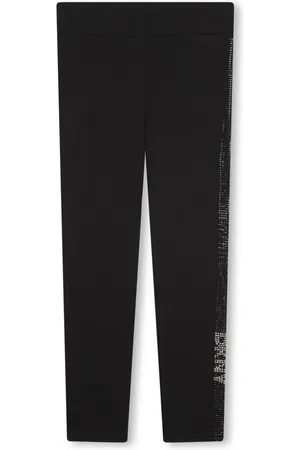 DKNY Logo-tape stretch-cotton leggings