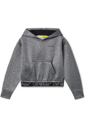 OFF-WHITE Bookish Logo Band metallic hoodie