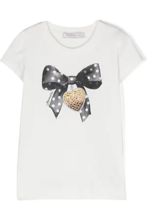 MONNALISA Bow-print cotton T-shirt