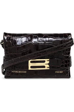 Victoria Beckham Croc-effect logo-plaque crossbody bag