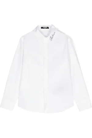 Balmain Logo-appliqué cotton shirt