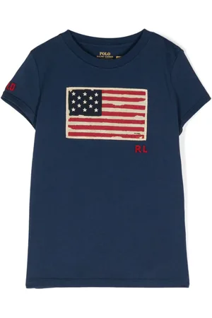 Ralph Lauren Flag-appliqué cotton T-shirt